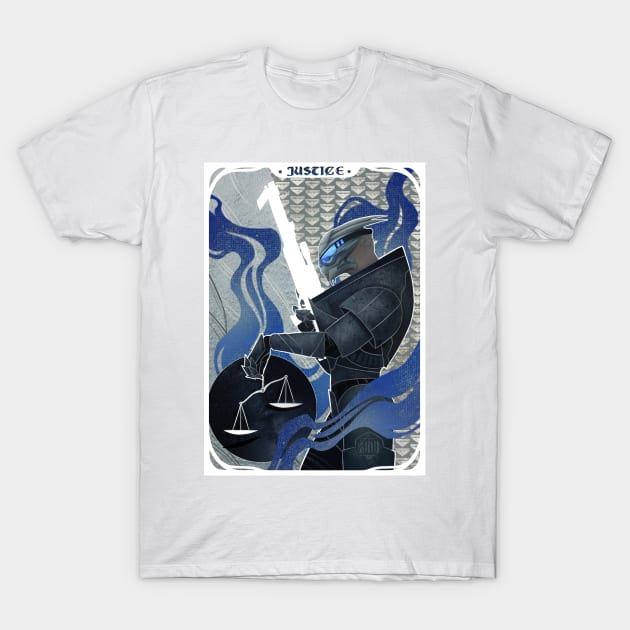 Garrus Vakarian Justice Tarot T-Shirt by SavBakk